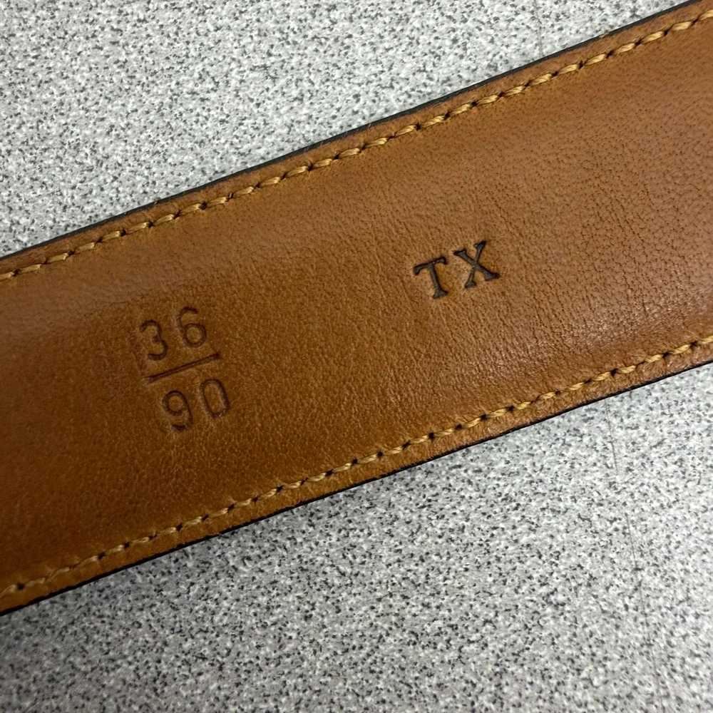 Trafalgar Belt Mens 36 Bordeaux Leather Solid Brass Buckle Dress Cortina Casual
